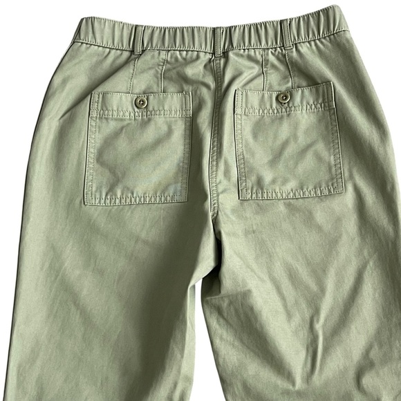 Talbots Slim Cargo Pants Women’s Size 2 Canvas Cotton Elastic Waist Green - Picture 7 of 10